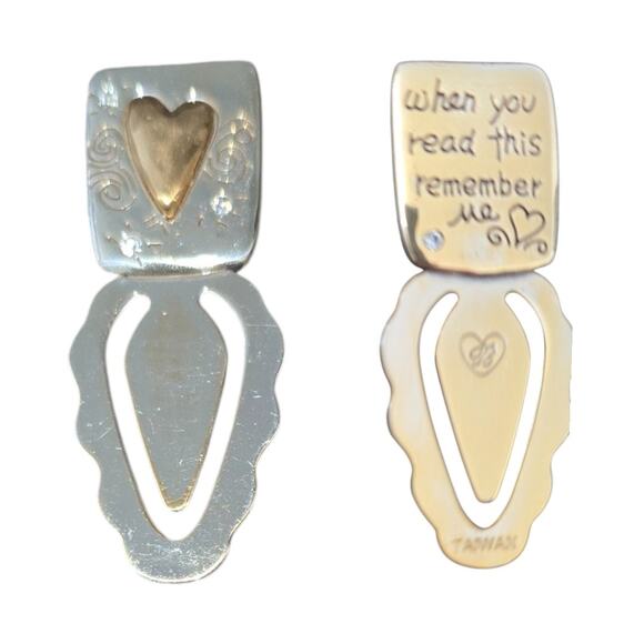 Brighton Silver and Brass Tone Heart Bookmarker - Picture 1 of 4